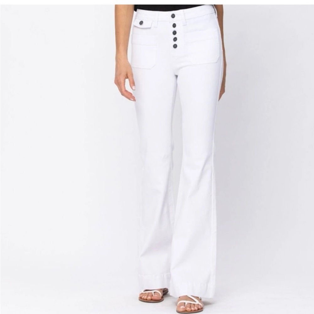 Judy Blue White Flare Jeans